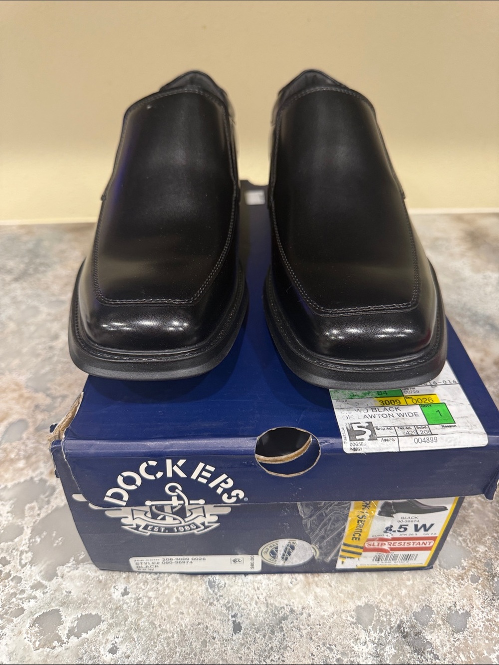 Dockers Black Men's Slip-On Square-Toe Loafers